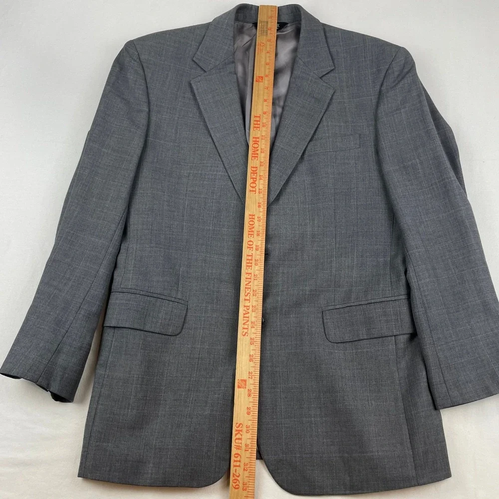 Jos. A. Bank Men Grey Wool Cashmere Glen Check 2 Piece Suit 40R 32X31.5